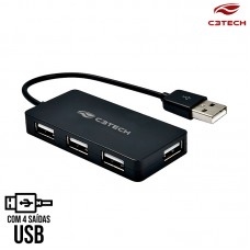 Hub USB 2.0 com 4 USB HU-220BK C3 Tech